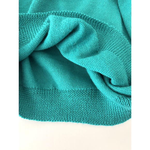 Moriarty Ski Sweater M Turquoise Blue Wool Handmade Vermont Snowflakes Fair Isle - Picture 6 of 9